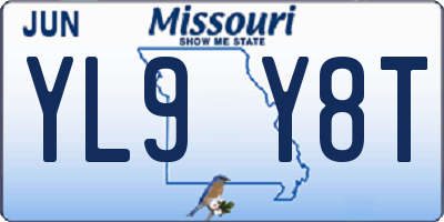 MO license plate YL9Y8T