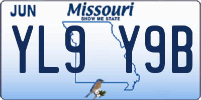 MO license plate YL9Y9B