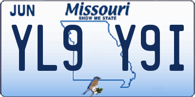 MO license plate YL9Y9I