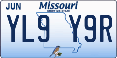 MO license plate YL9Y9R