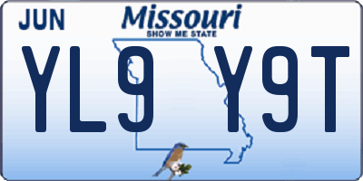 MO license plate YL9Y9T