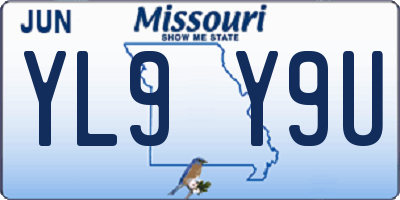 MO license plate YL9Y9U