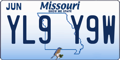 MO license plate YL9Y9W
