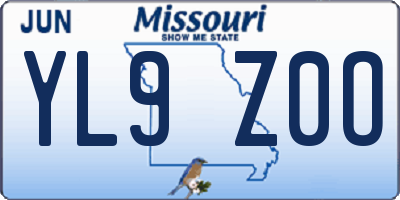 MO license plate YL9Z0O