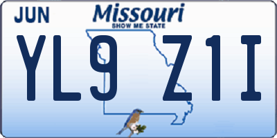 MO license plate YL9Z1I