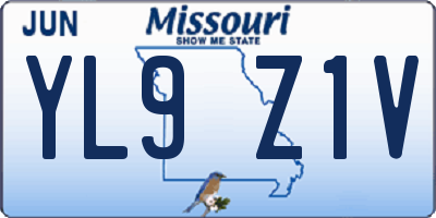 MO license plate YL9Z1V