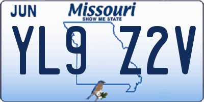MO license plate YL9Z2V