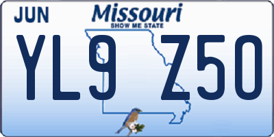 MO license plate YL9Z5O