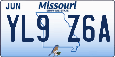 MO license plate YL9Z6A