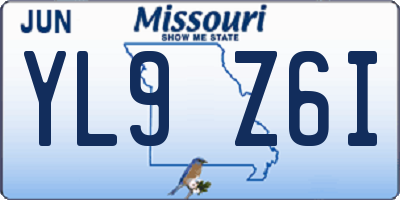 MO license plate YL9Z6I