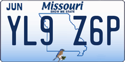 MO license plate YL9Z6P