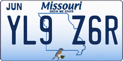 MO license plate YL9Z6R