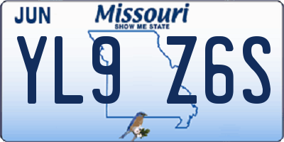 MO license plate YL9Z6S