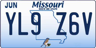 MO license plate YL9Z6V