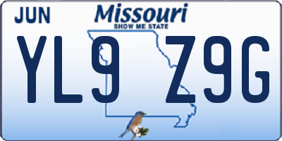 MO license plate YL9Z9G