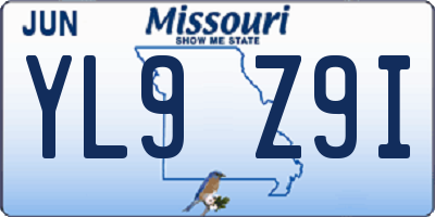 MO license plate YL9Z9I