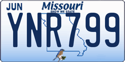MO license plate YNR799