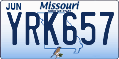 MO license plate YRK657