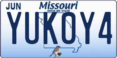 MO license plate YUK0Y4