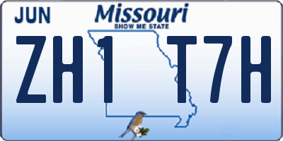 MO license plate ZH1T7H