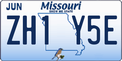 MO license plate ZH1Y5E