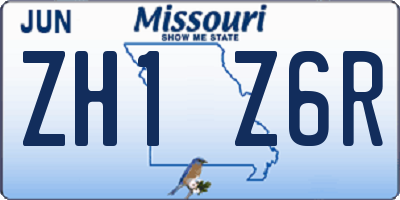 MO license plate ZH1Z6R