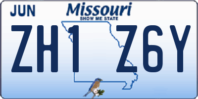 MO license plate ZH1Z6Y