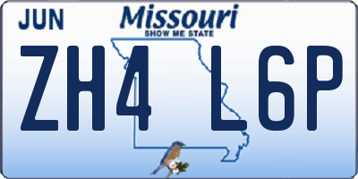 MO license plate ZH4L6P