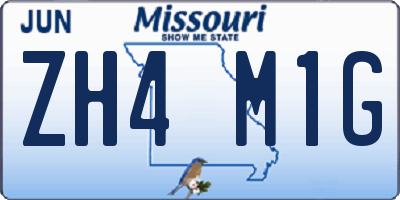 MO license plate ZH4M1G