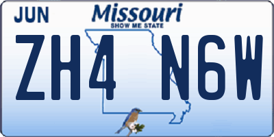 MO license plate ZH4N6W