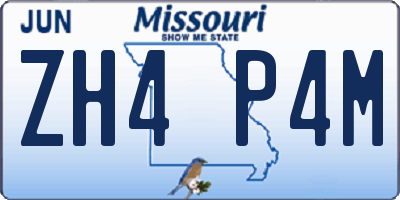 MO license plate ZH4P4M