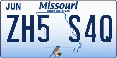 MO license plate ZH5S4Q