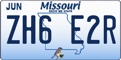 MO license plate ZH6E2R