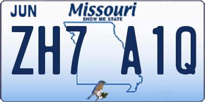 MO license plate ZH7A1Q
