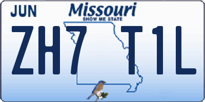 MO license plate ZH7T1L