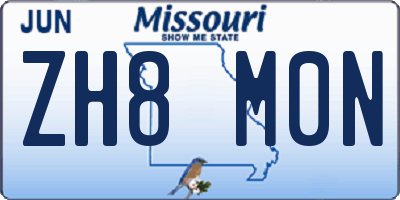 MO license plate ZH8M0N