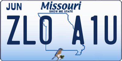MO license plate ZL0A1U