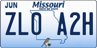 MO license plate ZL0A2H