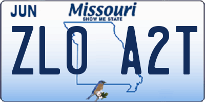MO license plate ZL0A2T
