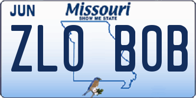 MO license plate ZL0B0B