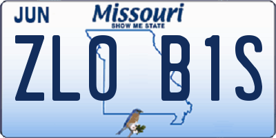 MO license plate ZL0B1S