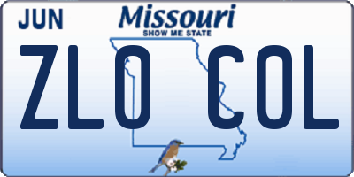 MO license plate ZL0C0L