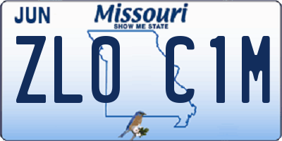 MO license plate ZL0C1M
