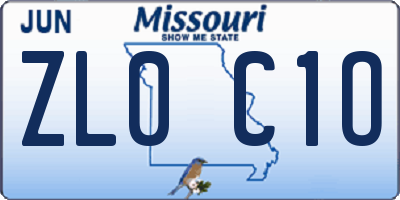 MO license plate ZL0C1O