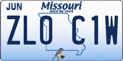 MO license plate ZL0C1W