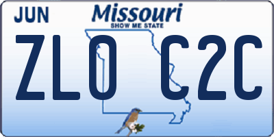 MO license plate ZL0C2C