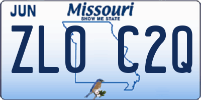 MO license plate ZL0C2Q