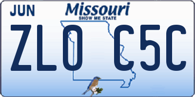 MO license plate ZL0C5C