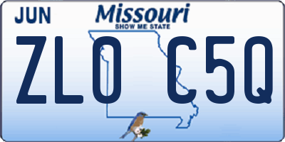 MO license plate ZL0C5Q