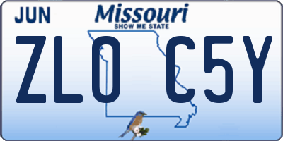 MO license plate ZL0C5Y